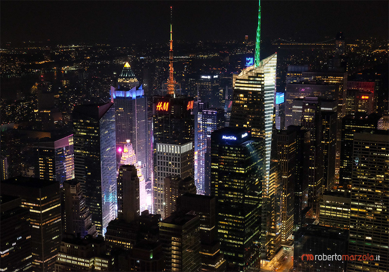New York nightscape - NY, New York, nightscape
