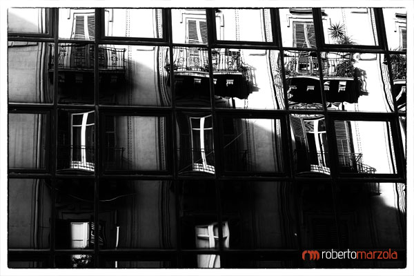 Black and White 040 - Reflected windows