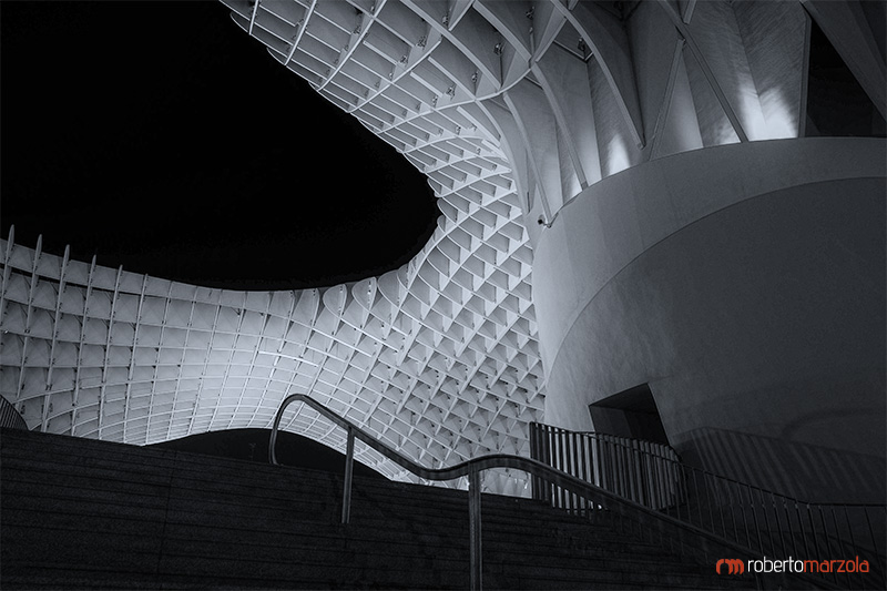 Metropol Parasol,   Las Setas De Sevilla, black and white