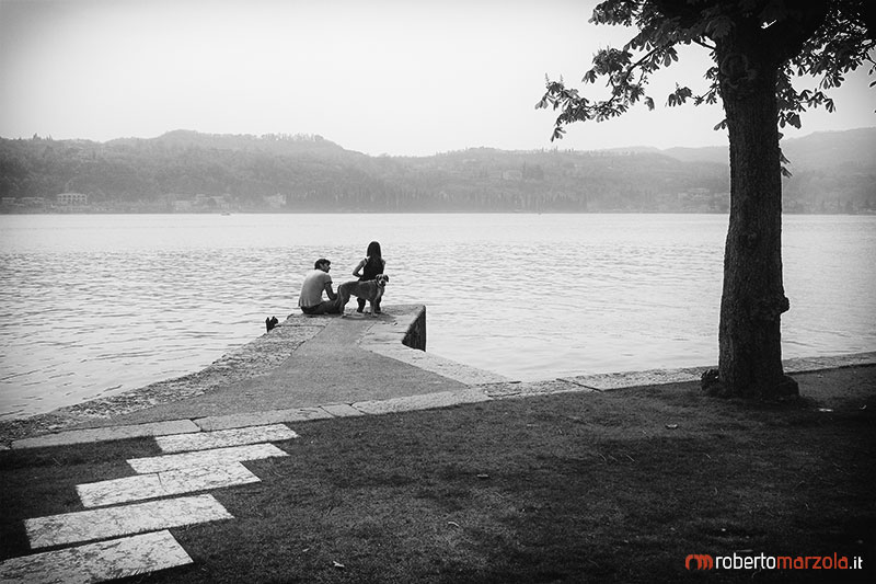  relaxation at the lake - black & white 